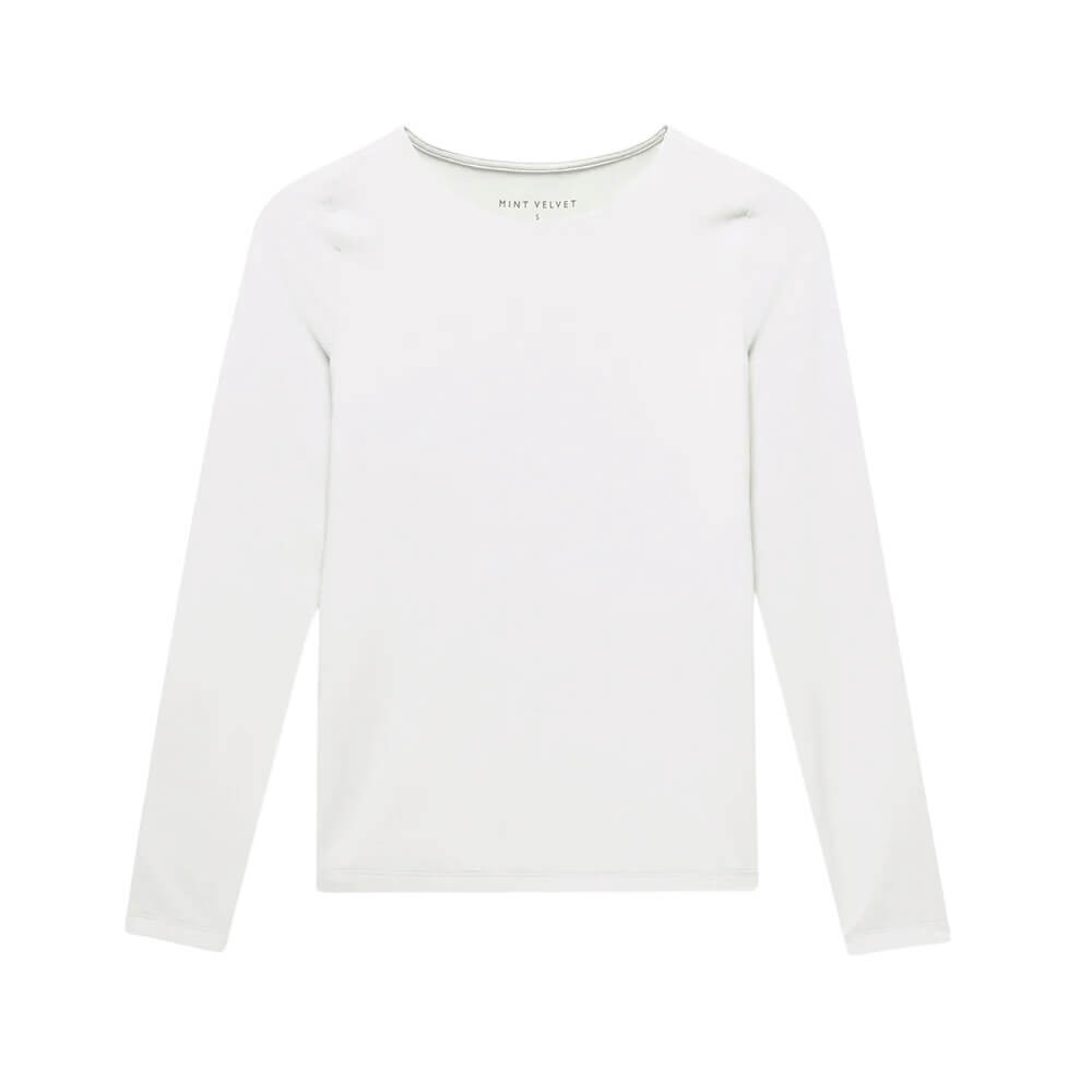 Mint Velvet White Long Sleeve Layering Top